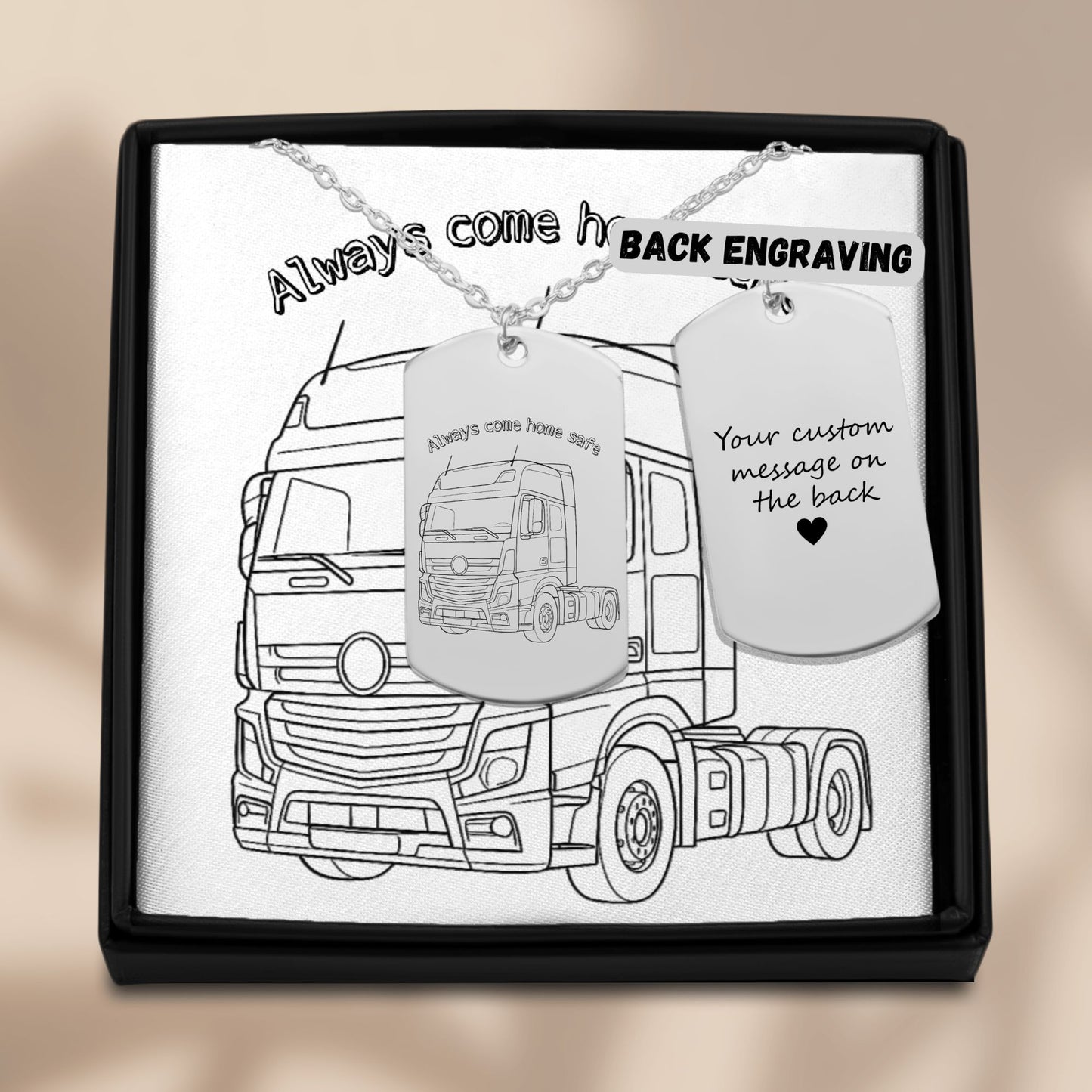 Tag Necklace Always come home safe